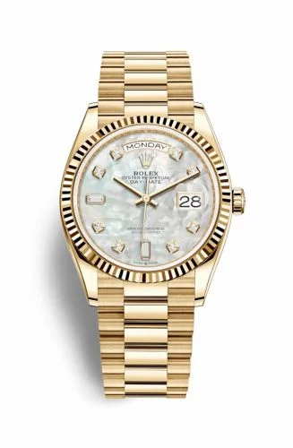 Rolex Day-Date 36 Yellow Gold / Fluted / MOP-Diamond / President 128238-0011 (M128238-0011)